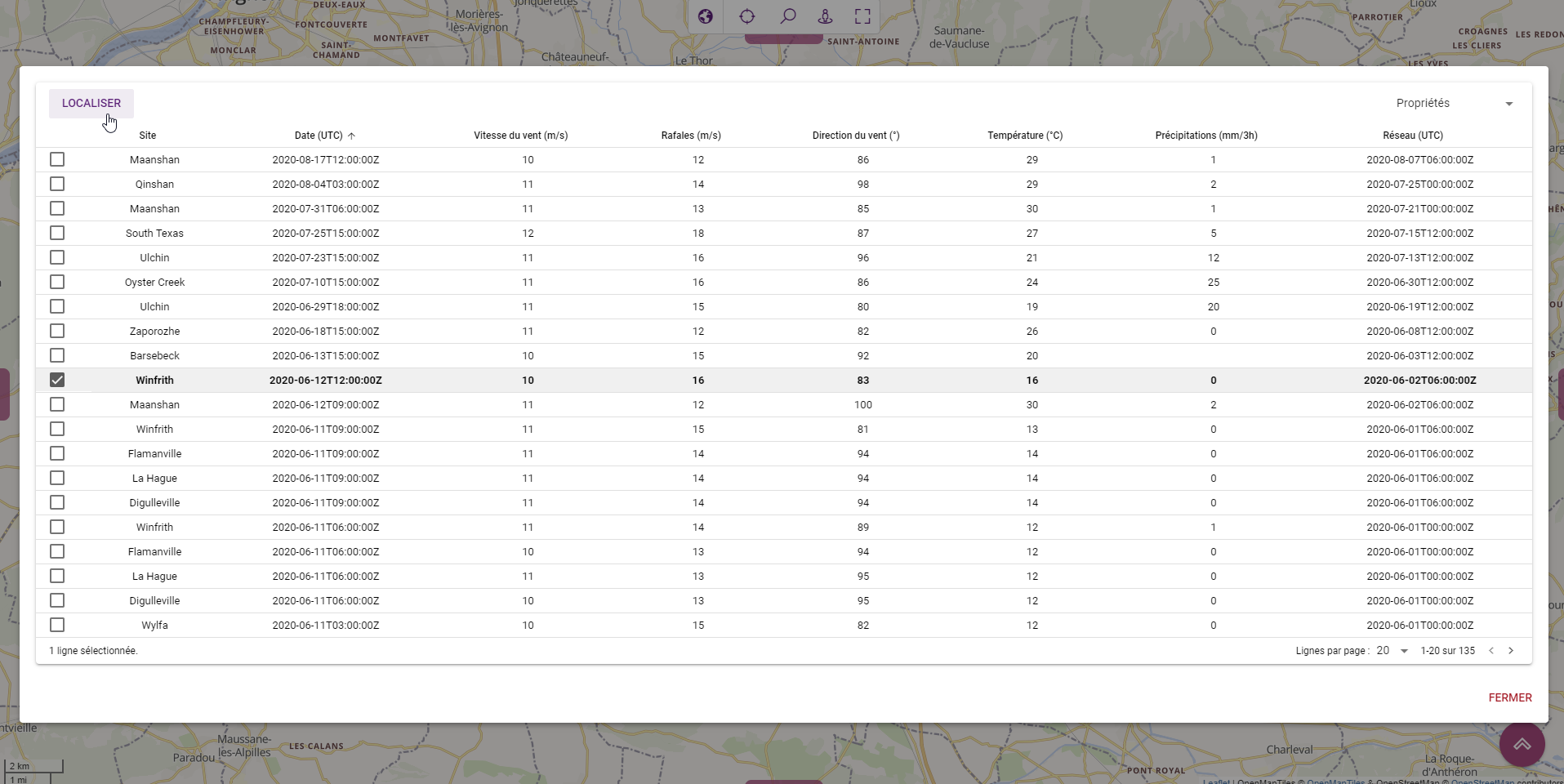 Site Seeker Table